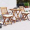 3 Pieces Acacia Wood Patio Bistro Set with Soft Seat Cushions Ideal for Outdoor Use